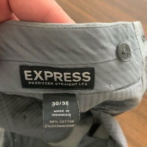 Express Producer Straight Leg Dress Pants Gray